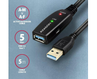 Axagon ADR-305, USB 3.2 Gen 1 A-M - A-F, repeater kabel, 5m - 1353400 - zdjęcie 4
